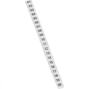 Маркер LEGRAND CAB 3 для клемм и кабелей 0,5-1,5мм² чёрные цифры на белом фоне цифры 01-20