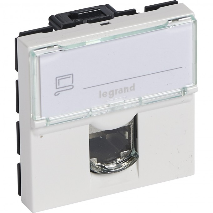 Розетка LEGRAND RJ 45 Программа Mosaic категория 5е UTP 2 модуля белый 076554