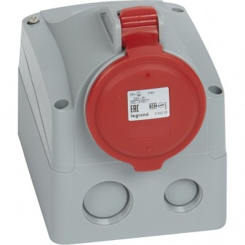 Розетка LEGRAND накладная 32 А 3К+З 380 В IP 44 серый