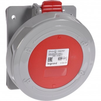 Встраиваемая розетка LEGRAND P17 Tempra Pro IP 66/67 380/415 В 32 A 3К+З