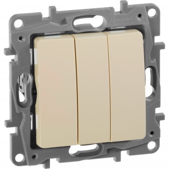 Выключатель LEGRAND Etika Plus трехклавишный 10 A 250 В слоновая кость
