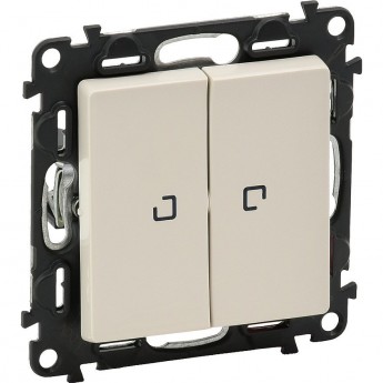 Переключатель LEGRAND Valena LIFE двухклавишный 10АХ 250В с подсветкой с лицевой панелью слоновая кость