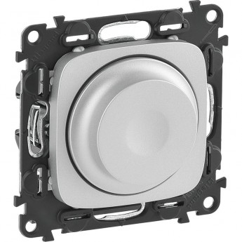 Светорегулятор LEGRAND Valena ALLURE с поворотной ручкой универсальный 300Вт без нейтрали с лицевой панелью алюминий