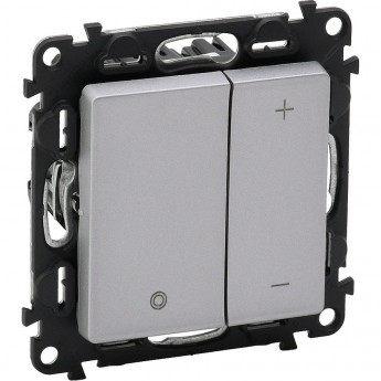 Светорегулятор LEGRAND Valena LIFE кнопочный универсальный 400Вт без нейтрали с лицевой панелью цвет алюминий