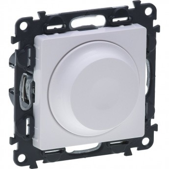 Светорегулятор LEGRAND Valena LIFE с поворотной ручкой универсальный 300Вт без нейтрали с лицевой панелью цвет белый