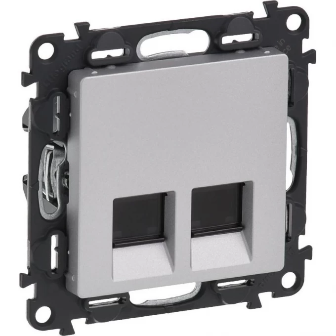 Информационная розетка LEGRAND Valena LIFE двойная RJ45 Кат.5е UTP с лицевой панелью алюминий 753641