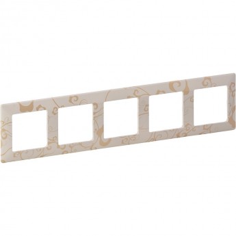 Рамка LEGRAND Valena LIFE "Ампир бежевый", 5-постовая универсальная, бежевый