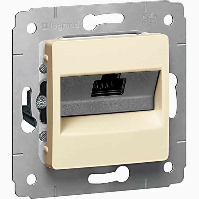 Информационная розетка LEGRAND Cariva RJ45 категория 6 UTP слоновая кость 773741 Информационная розетка LEGRAND Cariva RJ45 категория 6 UTP слоновая кость 773741