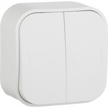 Переключатель LEGRAND Quteo двухклавишный на 2 направления белый