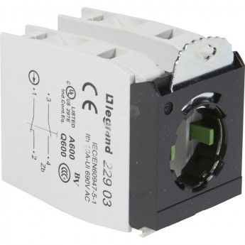 Блок комплектующий для кнопок LEGRAND трехпостовой, 2НО 1НЗ, под винт