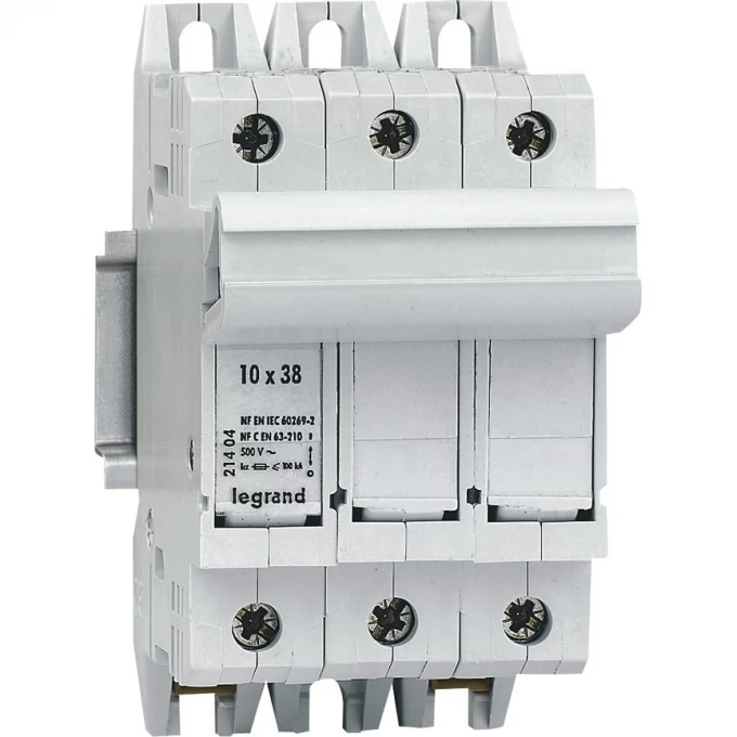 Держатель плавких вставок LEGRAND SP38 10X38 3P 21404 Держатель плавких вставок LEGRAND SP38 10X38 3P 21404