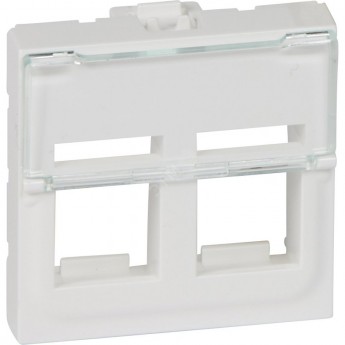 Лицевая панель LEGRAND MOSAIC для информационных розеток для 2 коннекторов формата Keystone 2 модуля белый