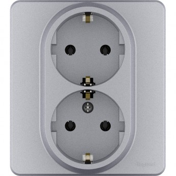 Розетка LEGRAND INSPIRIA 2 x 2К+З немецкий стандарт 16 А 250 В алюминий