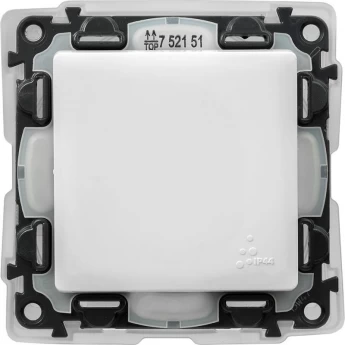 Выключатель LEGRAND Valena LIFE IP44 10АХ 250В с лицевой панелью безвинтовые зажимы белый