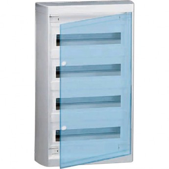 Накладной распределительный щит LEGRAND Nedbox с прозрачной дверью 4 рейки х 12 (+1) модулей