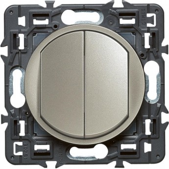 Выключатель LEGRAND Celiane 2-клавишный с подсветкой IP44 слоновая кость